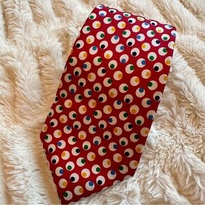 Turnbull & Asser - Red Circle Dots Eggs White Blue Neck Tie London England